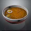Traditional Ramen Bowl With Decorative Pattern Soft Boiled Eggs Noodles And Broth