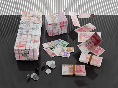Modern Money Banknote Coin 3d model Modern Money Banknote Coin 3d model