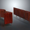Elegant Wooden Room Dividers With Intricate Grain And Metal Legs Design