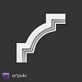 White Decorative Architectural Molding Component for Interior Design with Geometric Patterns and Curved Lines