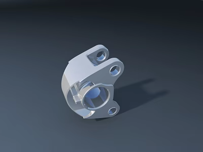 Smart Machine Precision Metal Component With Circular Holes And Silver Finish 3d model
