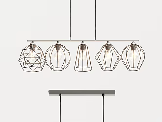 Industrial LOFT chandelier multi-head glass chandelier 3d model