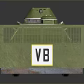 Green Military Tank With Six Wheels VR Markings And Electronic Equipment