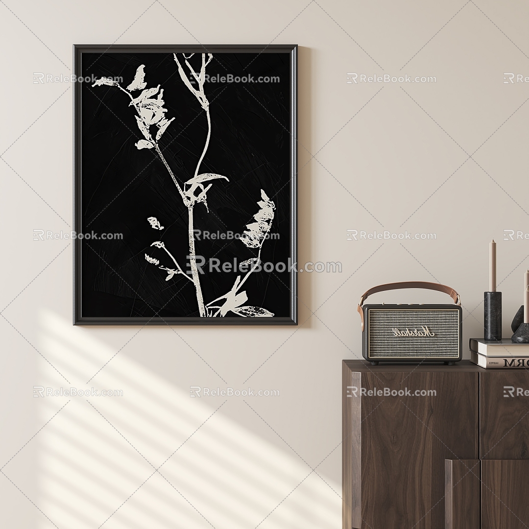 French black and white painting 3d model