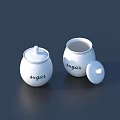 White Sugar Jars With Sugar Label And Removable Lids For Kitchen Storage 3d model
