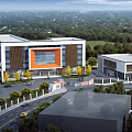 Modern School Building Exterior Design With Glass Curtain Wall Multiple Floors And Green Surroundings