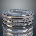 Elegant Luxurious Silver Layered Bracelet With Intricate Diamond And Gemstone Designs
