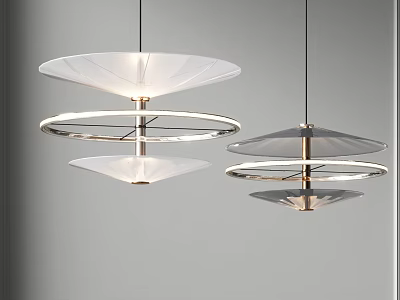 Modern Contemporary Chandelier With Circular Layers Metal Frame And Transparent Shade Design 3d model