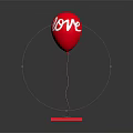 Red Love Balloon Decorative Daily Life Item With Red Base Stand