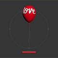 Modern Balloon Love Balloon Hydrogen Balloon Game Item 3d model