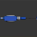 Blue Industrial Measuring Instrument With Dial Gauge Cable And Connector