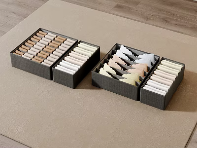 Storage Baskets Organize Underwear Socks In Drawer 3d model