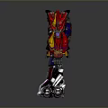 Colorful Transformer Robot Figure With Detailed Red Purple Armor And Mechanical Parts