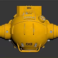 Yellow Submersible Water Vehicle with Circular Design Transparent Window and DB Label