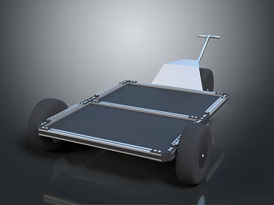 Solar Powered Toy Car With Metal Frame Black Solar Panels And Wheels 3d model