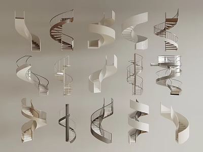 Various Spiral Staircase Design Ideas For Modern Architectural Interior Projects 3d model