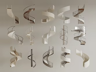 modern revolving staircase 3d model