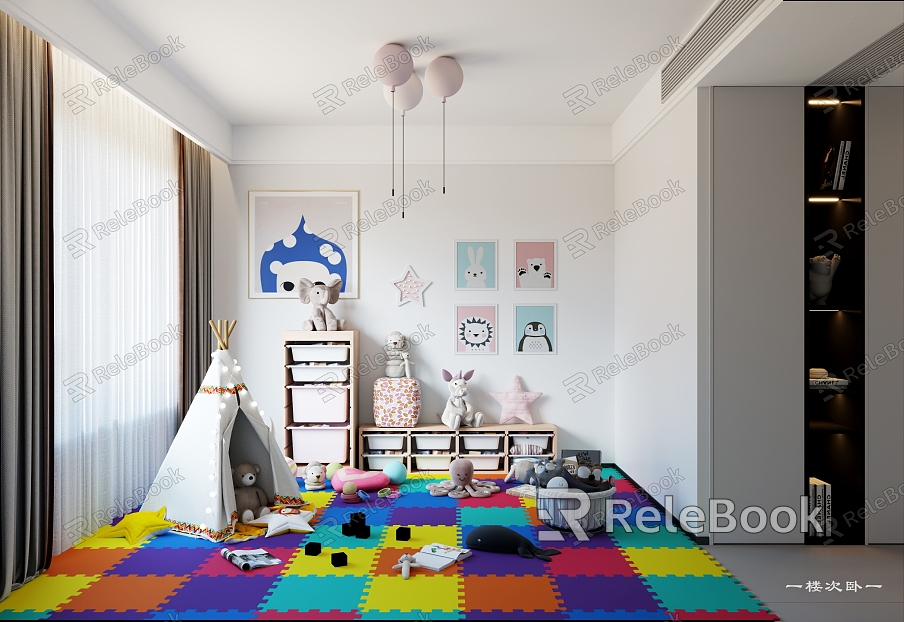 Children's Activity Room Modern Entertainment Room model