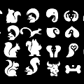 White Silhouette Animal Wall Decor With Various Animal Shapes For Home Decoration