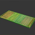 Green Printed Circuit Board For Electronic Devices With Holes And Components
