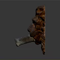 Rusted Lion Head Metal Artifact With Decorative Mane And Tube Spout