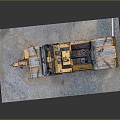 Modern asphalt paver paver road roller 3d model