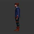 Game Movie Character With Red Hair Beard Blue Coat Yellow Vest And Red Boots