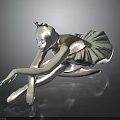 Elegant Child Ballerina Porcelain Figurine Sitting With Crossed Legs And White Tutu