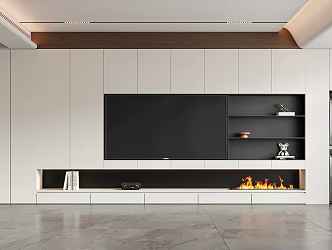 TV background wall TV fireplace washing machine ornaments 3d model