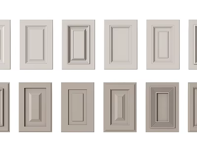 Various Kitchen Cabinet Door Designs With Different Panel Styles And Patterns 3d model