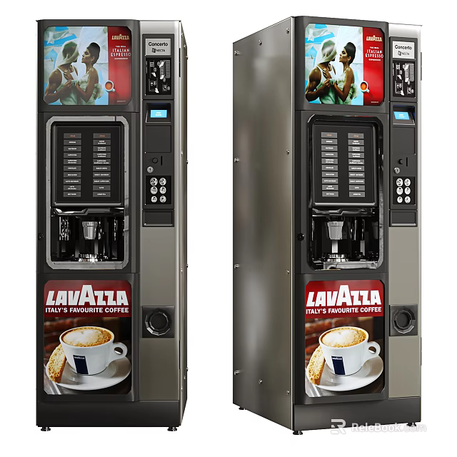 Lavazza Automatic Coffee Vending Machine With Freshly Brewed Coffee Commercial Kitchen Appliance 3d model 