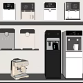 Daily Electrical Appliances Display with Modern Water Dispensers Coffee Machines and Sleek Designs