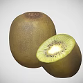 Fresh Kiwi Fruit Showing Whole Fruit And Sliced Green Flesh With Seeds