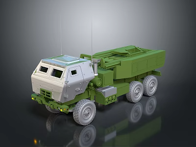 Modern Military Tank Vehicle With Green Silver Color And Wheels 3d model