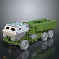 Modern Military Tank Vehicle With Green Silver Color And Wheels
