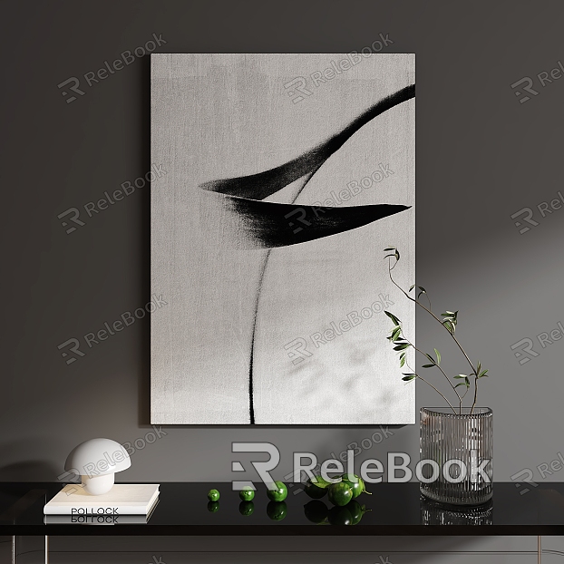 Minimalist Decorative Painting Black and White Grey Hanging Painting Simple Decorative Painting Frameless Painting model