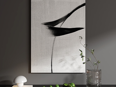 Minimalist Decorative Painting Black and White Grey Hanging Painting Simple Decorative Painting Frameless Painting model