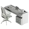 Modern Wooden Office Desk And Ergonomic Mesh Chair With Multiple Storage Drawers For Home Workstation