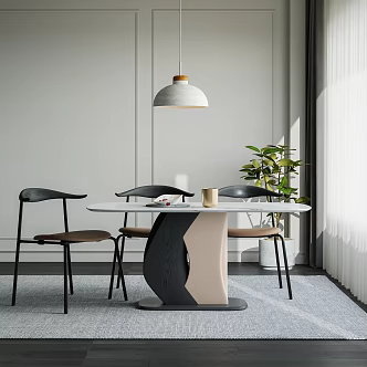 Modern Dining Table Dining Chair Table Chair 3d model