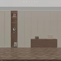 Modern Minimalist Wardrobe With White Panels Wooden Drawers And Open Shelves