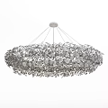 Modern Luxurious Crystal Chandelier With Gold Metal Frame And Disc Shaped Crystals For Elegant Interior