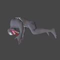 Venom Game Movie Character Black Symbiote With White Glowing Eyes And Red Chest Symbol