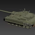 Tank T80BVM 152mm bore smoothbore gun 3d model
