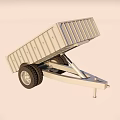 Heavy Duty Dump Trailer With Tilting Metal Bed And Large Wheels
