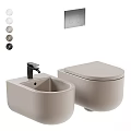 Sleek Modern Toilet With Matching Sink Wall Mounted Control Panel And Multiple Color Options