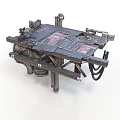 Industrial Metal Workbench With Mechanical Components Heavy Duty Frame And Cables