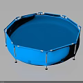 Blue Octagonal Above Ground Pool With Metal Frame And Durable Material For Outdoor Use 3d model
