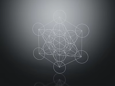 Abstract Geometric Pattern With 3D Star Like Structure White Lines On Dark Background 3d model