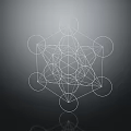 Abstract Geometric Pattern With 3D Star Like Structure White Lines On Dark Background