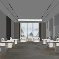 New Chinese Reception Room VIP Reception Room 3d model